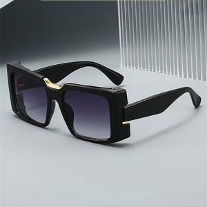 Lunettes de soleil surdimensionnées vintage tendance 2025 avec logo personnalisé, UV400, monture carrée, pour hommes et femmes - Product Image 1