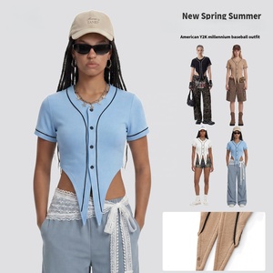 T-shirts décontractés pour femmes avec fermeture éclair, style <span class=keywords><strong>Lulu</strong></span> 2026, logo personnalisé, tendance - Product Image 1