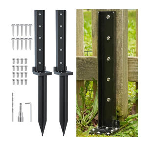 Poste <span class=keywords><strong>de</strong></span> valla con recubrimiento <span class=keywords><strong>de</strong></span> polvo negro <span class=keywords><strong>de</strong></span> <span class=keywords><strong>madera</strong></span> <span class=keywords><strong>de</strong></span> acero <span class=keywords><strong>de</strong></span> 32x4x6 pulgadas, Estaca <span class=keywords><strong>de</strong></span> tierra con punta <span class=keywords><strong>de</strong></span> ancla <span class=keywords><strong>para</strong></span> valla <span class=keywords><strong>de</strong></span> cubierta, barandilla <span class=keywords><strong>de</strong></span> porche, pérgola <span class=keywords><strong>de</strong></span> buzón - Product Image 6