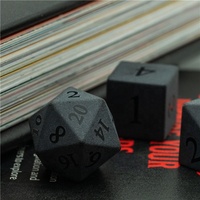 Dés en pierre d'obsidienne noire polyédrique Udixi Donjons et Dragons D & d RPG Jeu de dés