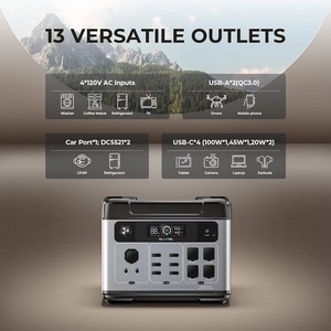สถานีไฟฟ้าพกพา Oukitel Outdoor Pure Sine Wave 2400W 2048Wh พร้อมระบบควบคุมผ่านแอป สำหรับรถยนต์และบ้าน ใช้สำรองไฟฟ้านอกสถานที่ รุ่น P2001plus 240 - Product Image 3