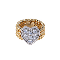 Nouvelle bague en argent sterling S925 plaqué or avec zircon, style européen et américain, chaîne torsadée rétro, tendance et à la mode