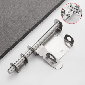 Loquet de porte en acier inoxydable avec trou pour cadenas, fermoir de sécurité, loquet coulissant, finition brossée, droit - Product Image 2