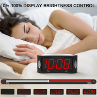 Offre Spéciale Hopkog LED réveil intelligent grand écran Volume réglable Table horloge de bureau avec affichage de l'heure