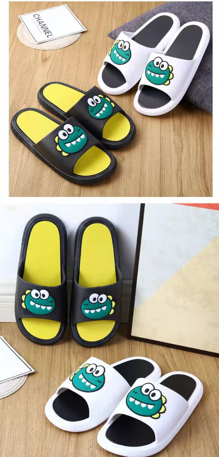 Cartoon Home Indoor Anti-slip Soft Bottom Bath Slippers Women Men EVA PVC Slides Shoes