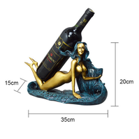 Belle Sculpture érotique grandeur nature Bronze Sexy femme nue Statue casier à vin métal Arts et résine artisanat pour adultes cadeaux