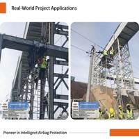 Combinaison antichute robuste avec airbag pour travaux en hauteur, vêtements de sécurité pour la construction, portée de déclenchement 2-9m, réutilisable