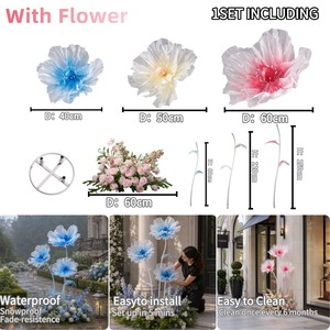 Flores Artificiales de Amapola de Organza Hechas a Mano al por Mayor, Set de Flores Grandes para Decoración de Bodas, Escaparates y Paisajes - Product Image 2