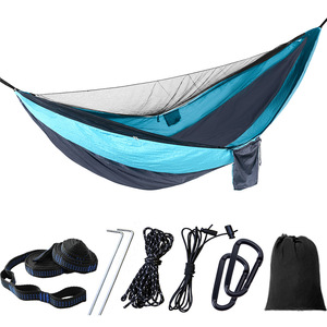 Oem Odm-Hamacs de voyage portables et légers en nylon avec filet de lit, sac de rangement pour sangles d'arbre, pour la randonnée en plein air, la plage et le jardin. - Product Image 1