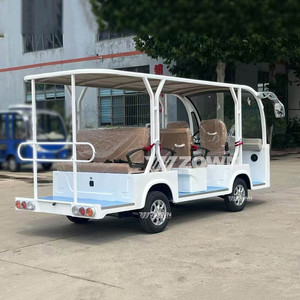 รถชมวิวไฟฟ้าแบบเปิดประทุนสีขาว เบาะนั่งสบาย สำหรับนำชมสถานที่ในสวนสาธารณะ - Product Image 3