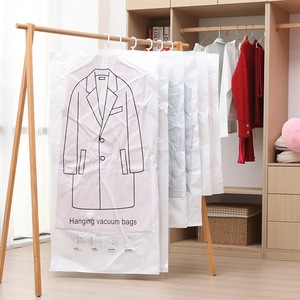 Sac de rangement suspendu <span class=keywords><strong>sous</strong></span> <span class=keywords><strong>vide</strong></span> en PA+PE transparent pour veste et <span class=keywords><strong>manteau</strong></span>, <span class=keywords><strong>housse</strong></span> anti-poussière avec système d'évacuation de l'air pour organiser les vêtements - Product Image 2