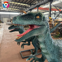 Dinosaurus Animatronik Velociraptor Robot Asli untuk Model Dinosaurus yang Dapat Dipasang di Taman