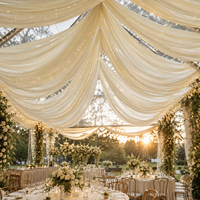Cortina de Techo Elástica Personalizable de Spandex para Bodas, Telón de Fondo de Poliéster para Decoración de Escenarios de Eventos y Fiestas, Tela de Seda Láctea
