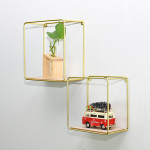 Étagère <span class=keywords><strong>murale</strong></span> carrée dorée de style nordique, simple et multifonctionnelle, pour la maison, sur mesure - Product Image 6