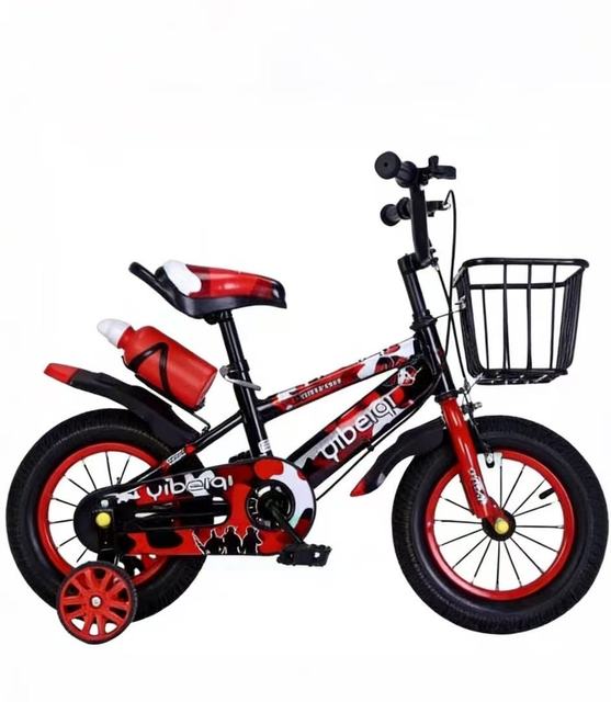 Children's Steel Mountain Bikes-3-12 Years Old Single-speed with Training Wheels and Plastic Basket for Boys and Girls