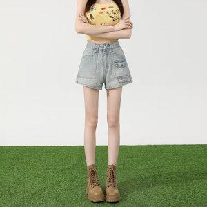 Jean rétro <span class=keywords><strong>taille</strong></span> haute style américain pour <span class=keywords><strong>femme</strong></span>, nouvelle collection été 2026, coupe trapèze longue avec poches, style Spice Girl - Product Image 3