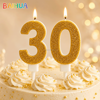 Bougie d'anniversaire personnalisée sans fumée ni parfum, design original, couleur dorée, chiffres colorés, pour Pâques et Nouvel An, avis positifs