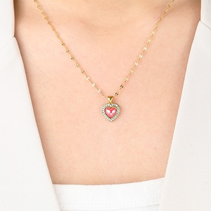 Collar Deportivo Unisex de Cobre con Corazón Chapado en Oro, Accesorio de Moda de Alta Gama para Viajeros, Joyería Ligera - Product Image 1