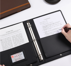 Carpeta de Tapa Dura de Cuero Sintético <span class=keywords><strong>PU</strong></span> con Logotipo Personalizado, Encuadernada con Hojas Sueltas, con Ranuras Interiores de <span class=keywords><strong>PU</strong></span> y Presilla para Bolígrafo, Cierre con Banda Elástica - Product Image 2