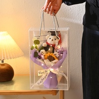 Offre Spéciale Nouveauté Cadeau de Remise de Diplôme Ours en Peluche Fait Main Mini Style Naturel Bouquet Jardin 1987 Fleur Artificielle