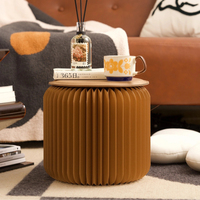 Tabouret en papier kraft alvéolé écologique, convertible, flexible et extensible, sur mesure, pour la maison, le bureau et l'hôtel, 28 cm, 35 cm, 42 cm, 50 cm