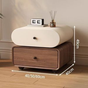 Mesita de noche moderna de madera con cajón de almacenamiento para dormitorio - Product Image 2