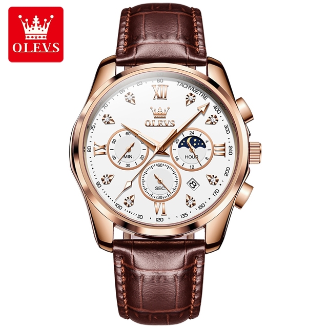 Olevs 2888 Men's Calendar Watch Cross-border New Watch Foreign Trade Explosion Models Casual Quartz Belt Men's Watch