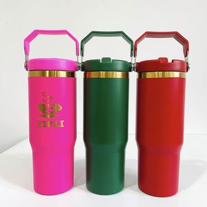 30oz Leak Proof Colorful Gold Copper Plated Stainless Steel Student Tumbler Water Bottle with Flip Top for Laser Engraving - Product Image 4