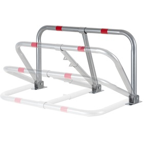 Barrera de estacionamiento manual en forma de M, plateada, con bloqueo y protector de aparcamiento - Product Image 2