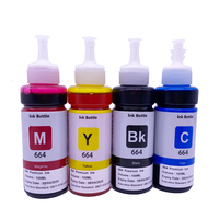 Encre de Recharge 100ML 664 T664 pour Imprimante Epson L550 L555 L310 L365 L565 L395 L380 L375 L455 L655 L605 L486 L386 L382 L1455