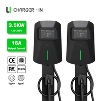 Station de recharge murale pour véhicules électriques de type 2, 3,5 kW, chargeur AC intelligent avec plateforme cloud OCPP, RFID, WIFI, 4G, SD