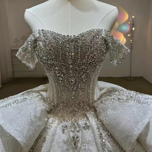 Vestido de Novia Romántico Bohemio, Estilo Princesa, Largo hasta el Suelo, con Espalda Descubierta, Adornado con Cuentas y Bordados, Modelo LSJ73 - Product Image 6