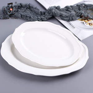 จานปลาเซรามิกทรงรีสีขาวขนาด 8/12 นิ้ว ยี่ห้อ DianTong สำหรับร้านอาหารและโรงแรม  จานอาหารค่ำเซรามิกสำหรับร้านอาหาร - Product Image 2