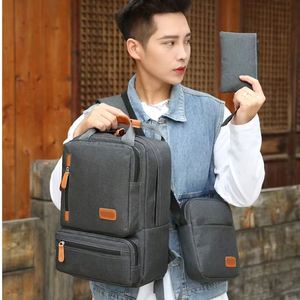Unisex 2025 <b>Laptop</b> Backpack Set <b>Small</b> Pocket Oxford Material Zipper Closure USB Travel School Business College Work Fits 14.5in - Product Image 2