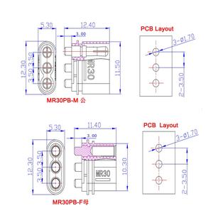 Conector Vertical de 3 Pines para Montaje en PCB Amass MR30PB-F/M, 35A para Conexión Directa de ESC y Placa de Motor - Product Image 6