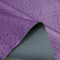 Tissu en cuir PU à motif d'autruche de luxe pour sacs à main et chaussures de créateurs, cuir synthétique exotique