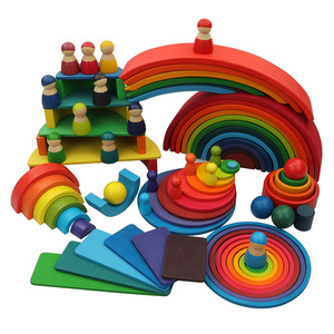 Trọn Bộ Khối Xếp Hình Cầu Vồng Vật Liệu Xếp Chồng Montessori Đồ Chơi Xếp Chồng Cầu Vồng - Product Image 4