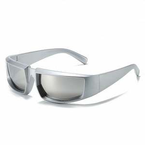 Gafas de Sol Deportivas Rectangulares Pequeñas Retro de Moda 2022, Gafas de Sol de Ciclismo con Marco Plateado Punk para Hombre y Mujer - Product Image 1