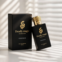 Flacons de parfum de luxe 50 ml, flacon de parfum en verre noir personnalisé, carré, 30 ml, 100 ml, flacons de parfum avec un couvercle spécial