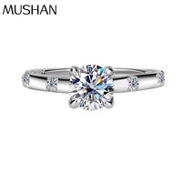 Bague de fiançailles en argent sterling 925 avec moissanite pour femme, style luxueux et tendance, par MUSHAN Jewelry Factory