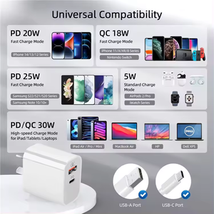 Dual cổng 30W siêu nhanh sạc QC3.0 PD USB-C loại C sạc điện thoại Adapter cho iPhone Xiaomi Samsung Huawei sạc nhanh - Product Image 5