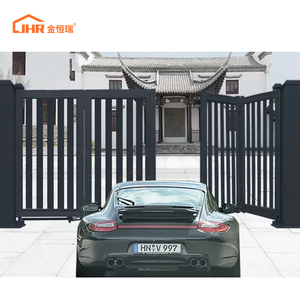 Thiết Kế Hiện Đại Nhôm Gấp Cổng 2M Tự Động Bên Ngoài Trượt Trượt Hàng Rào Bảng Điều Chỉnh Tre Gỗ Khung Vườn An Ninh 3D Mô Hình - Product Image 6