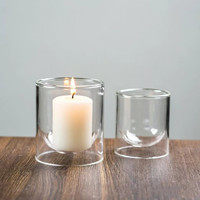 Produits en gros : Supports et récipients pour bougies parfumées en verre borosilicate à double paroi, résistants à la chaleur et sans BPA