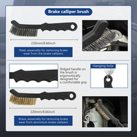 Kit d'outils de réparation de freins à tambour et à disque 15 pièces avec pince à ressort de frein/brosses pour étrier de frein/compresseur/extracteur pour l'entretien des véhicules