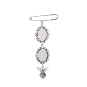 Broche de Metal Banhado a Ouro com Tema de Anjo para Sublimação e Gravação, Tema Natalino, <span class=keywords><strong>DIY</strong></span>, Impressão Unilateral, Venda Quente Transfronteiriça - Product Image 3