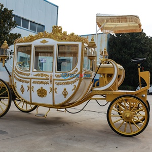 Luxury Four Wheels Sightseeing Electric Royal Carriage Electric Horseless Carriage With Air <b>Conditioner</b> and Sound for Wedding - Product Image 4