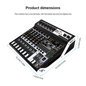 Konsol Mixer Audio Kontroler <span class=keywords><strong>DJ</strong></span> 6 Saluran NX6P dengan Bodi Logam, 99 Efek DSP Terintegrasi, EQ 3-Band - Profesional untuk Penggunaan di Gereja - Product Image 4