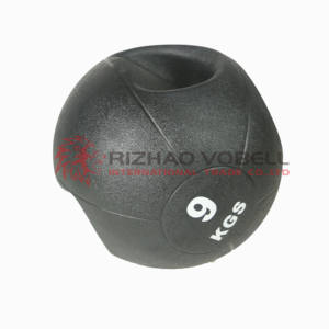 ジムでトレーニングダブルハンドルブラックメディシンボールデュアルグリップケトルベル - Product Image 5