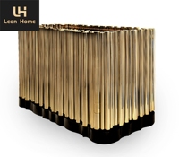 Table de nuit de luxe Table de chevet en acier inoxydable doré Tables de chevet modernes pour chambre à coucher