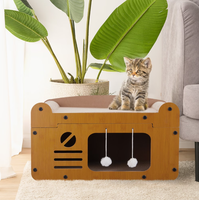 Lit-griffoir pour chat en carton ondulé double couche transfrontalier 2-en-1, très grande villa pour chat, résistant à l'usure et anti-déchirure